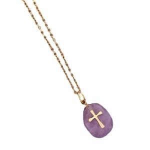 NEW Dainty Purple & Blue Cross Pendant Necklaces